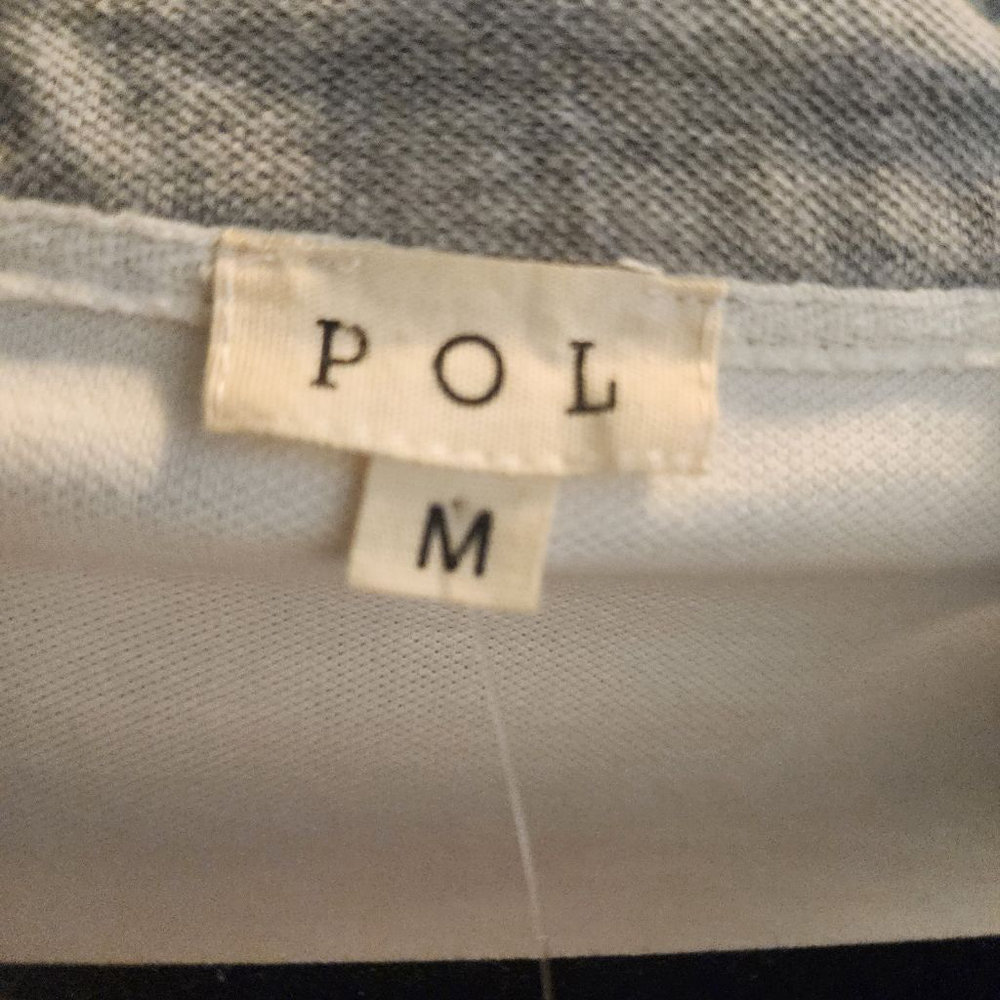 POL Polo Shirt Women's White and Gray Size Medium, New. - Picture 3 of 3